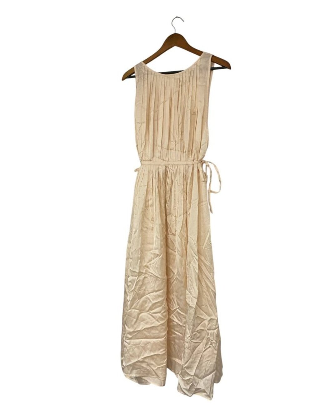 Zara Home Womens midi Dress Drawstring Size Large ivory 8173/121 NWT